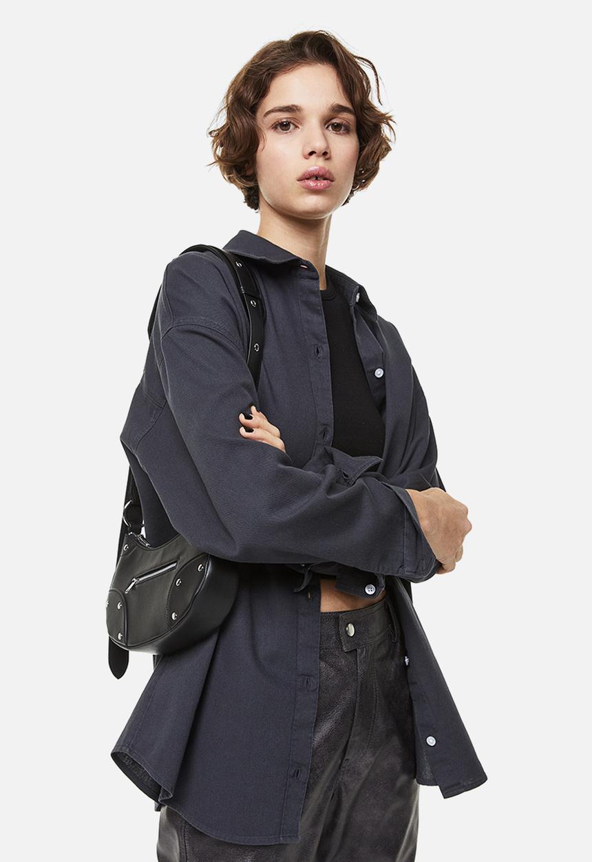 H&M - Oversized cotton overshirt - black