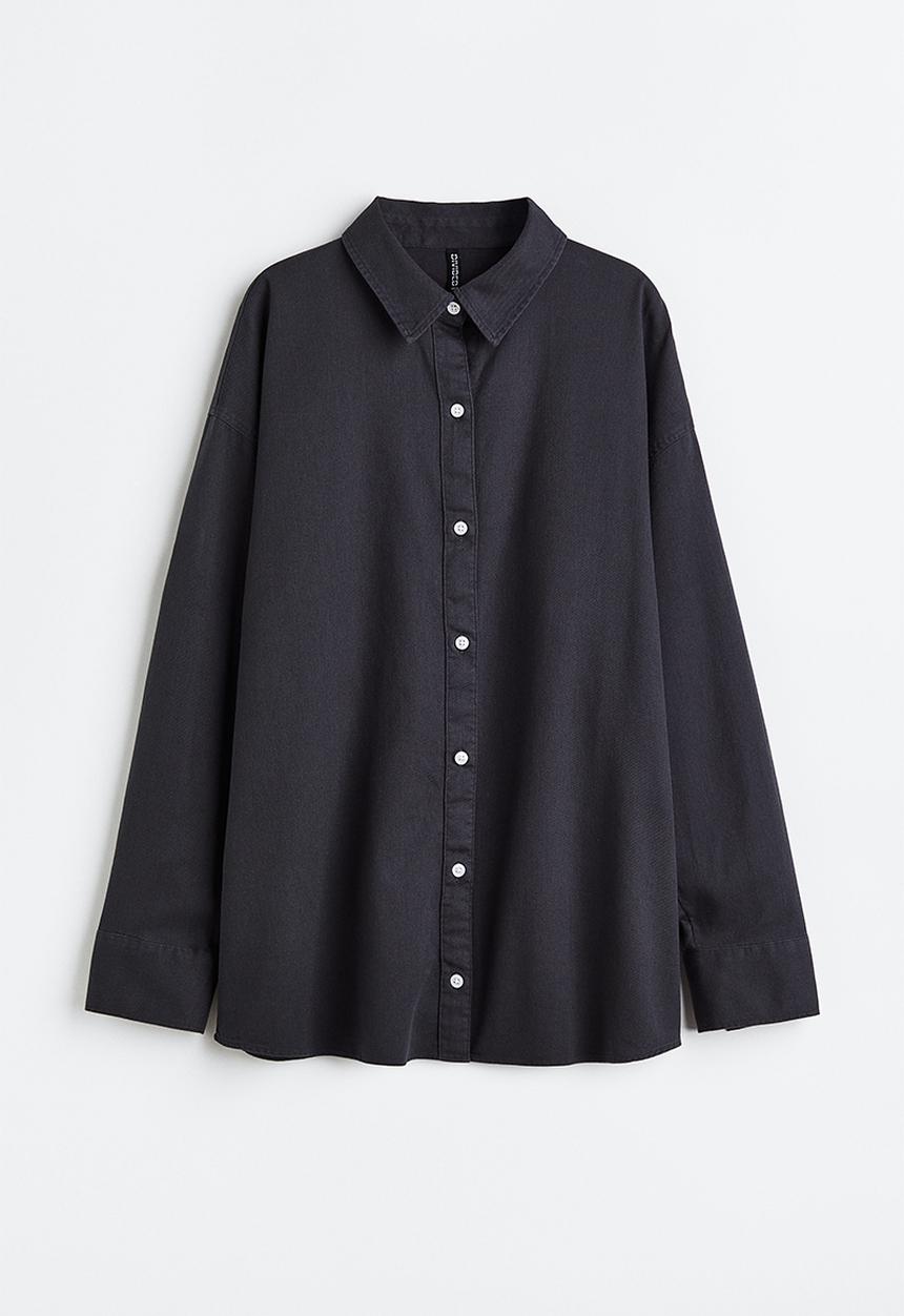 H&M - Oversized cotton overshirt - black