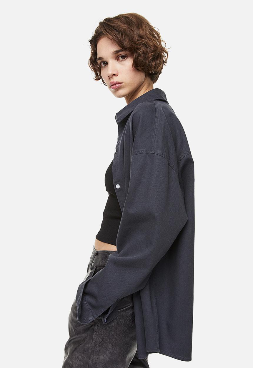 H&M - Oversized cotton overshirt - black