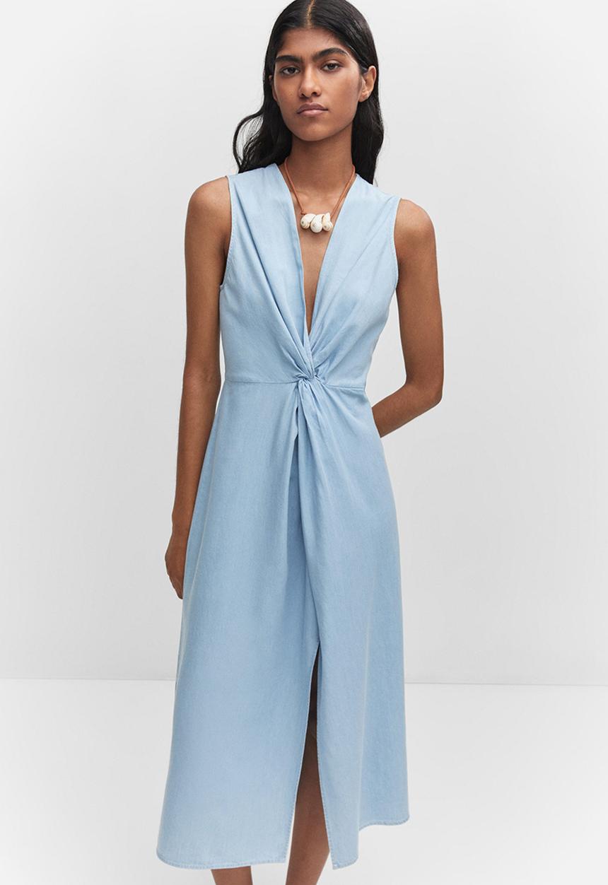 MANGO - Dress sand-h - open blue