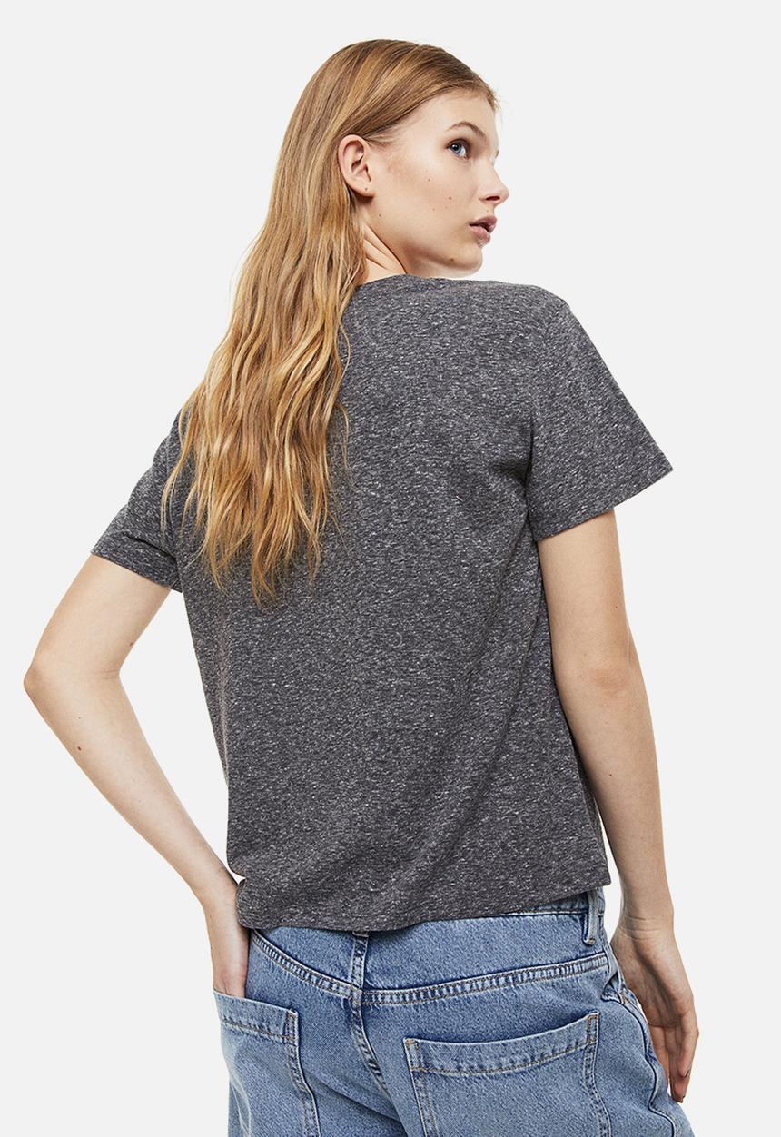 H&M - T-shirt - dark grey marl