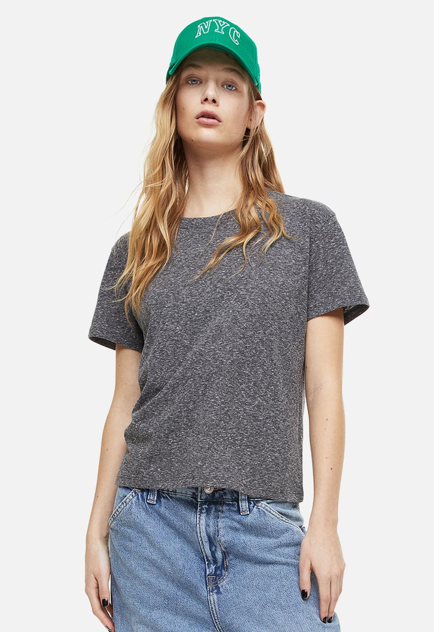 H&M - T-shirt - dark grey marl