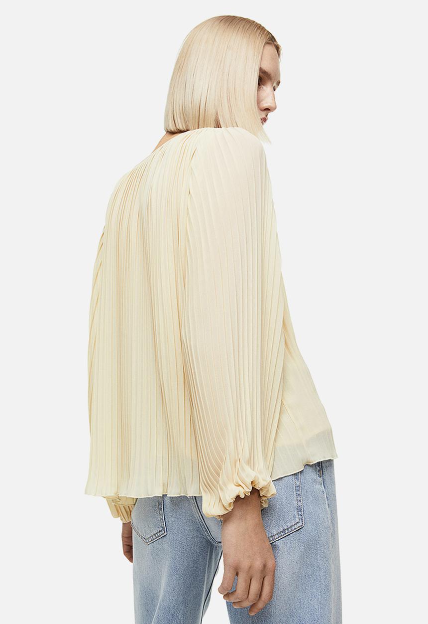 H&M - Pleated blouse - light beige