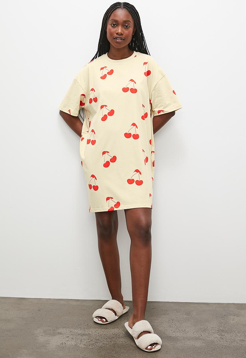 Blake - All over print sleep tee - neutral