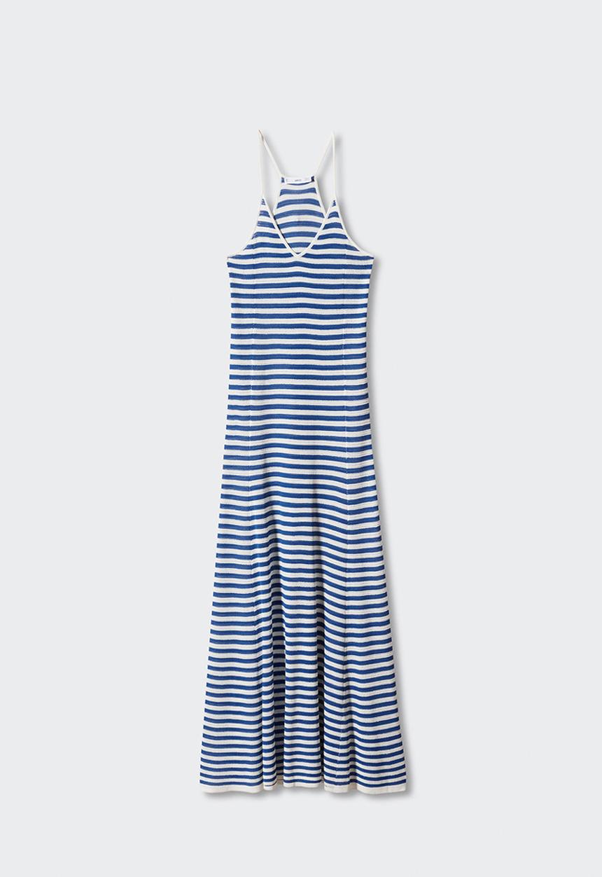 MANGO - Dress huge - blue stripe