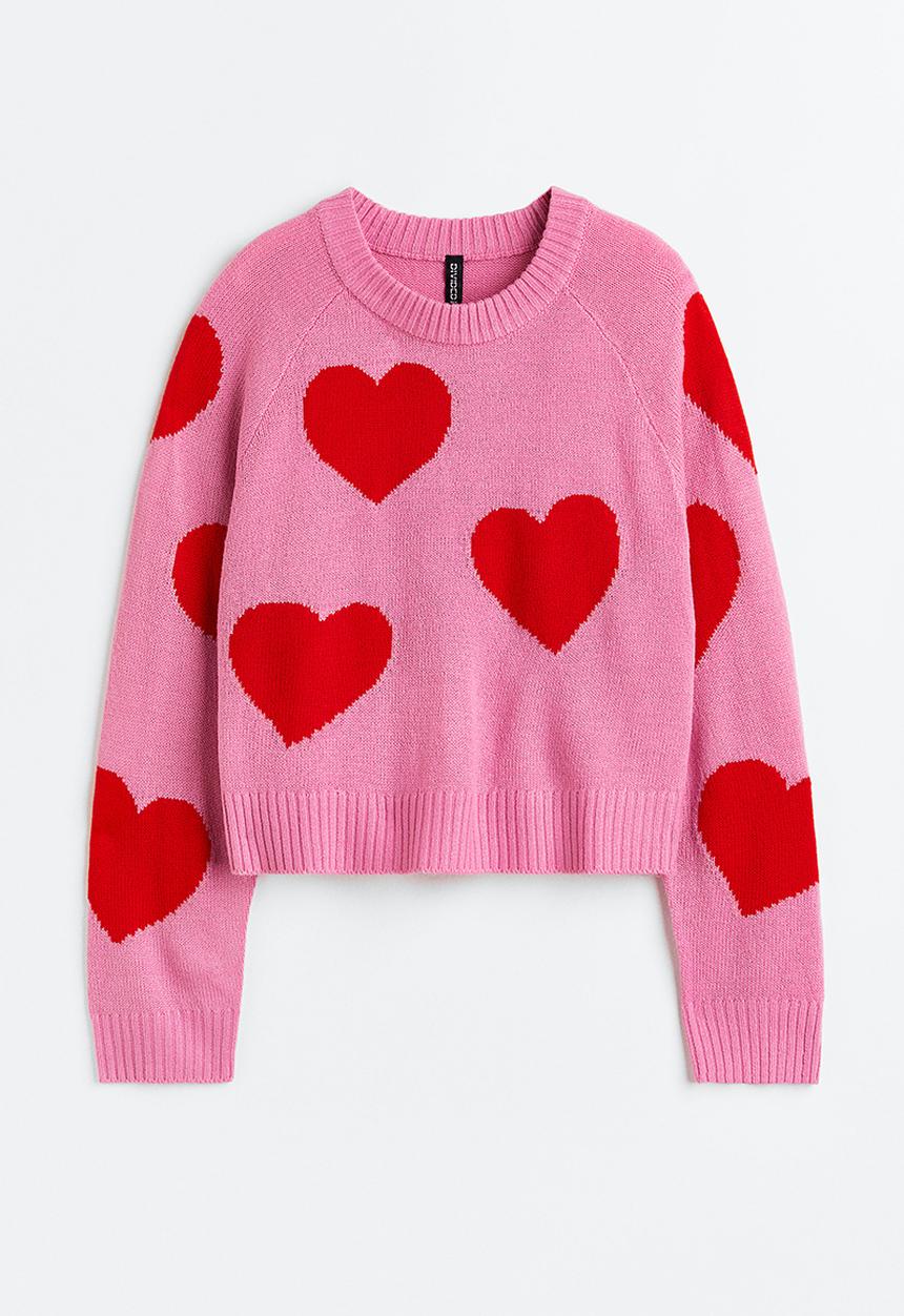 H&M - Short jumper - pink/hearts 
