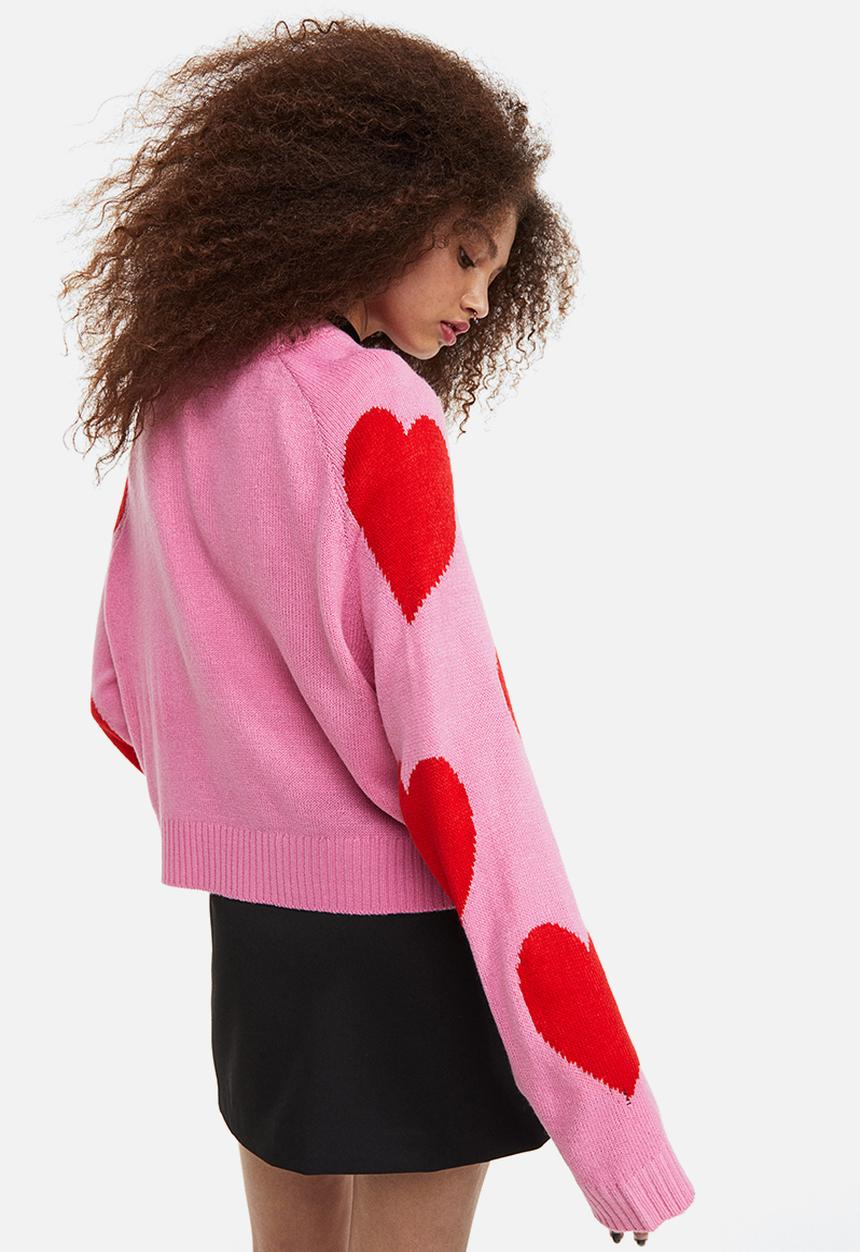 H&M - Short jumper - pink/hearts 