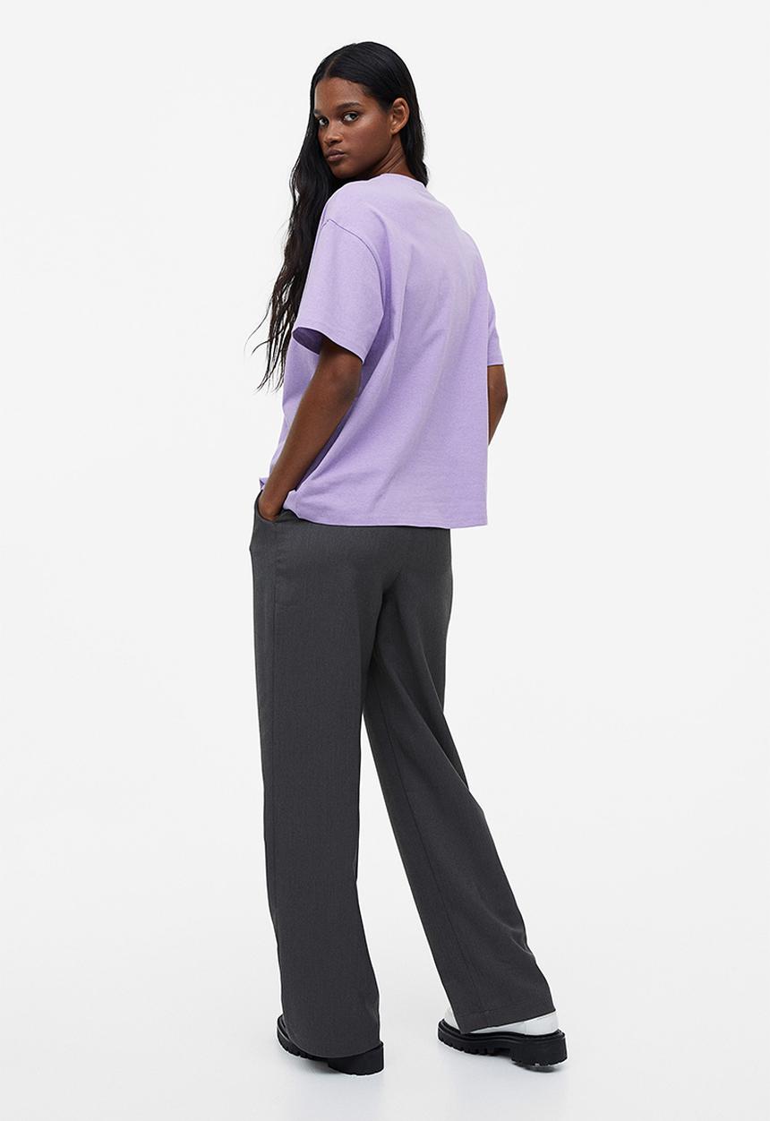 H&M - Oversized printed t-shirt - light purple/van halen
