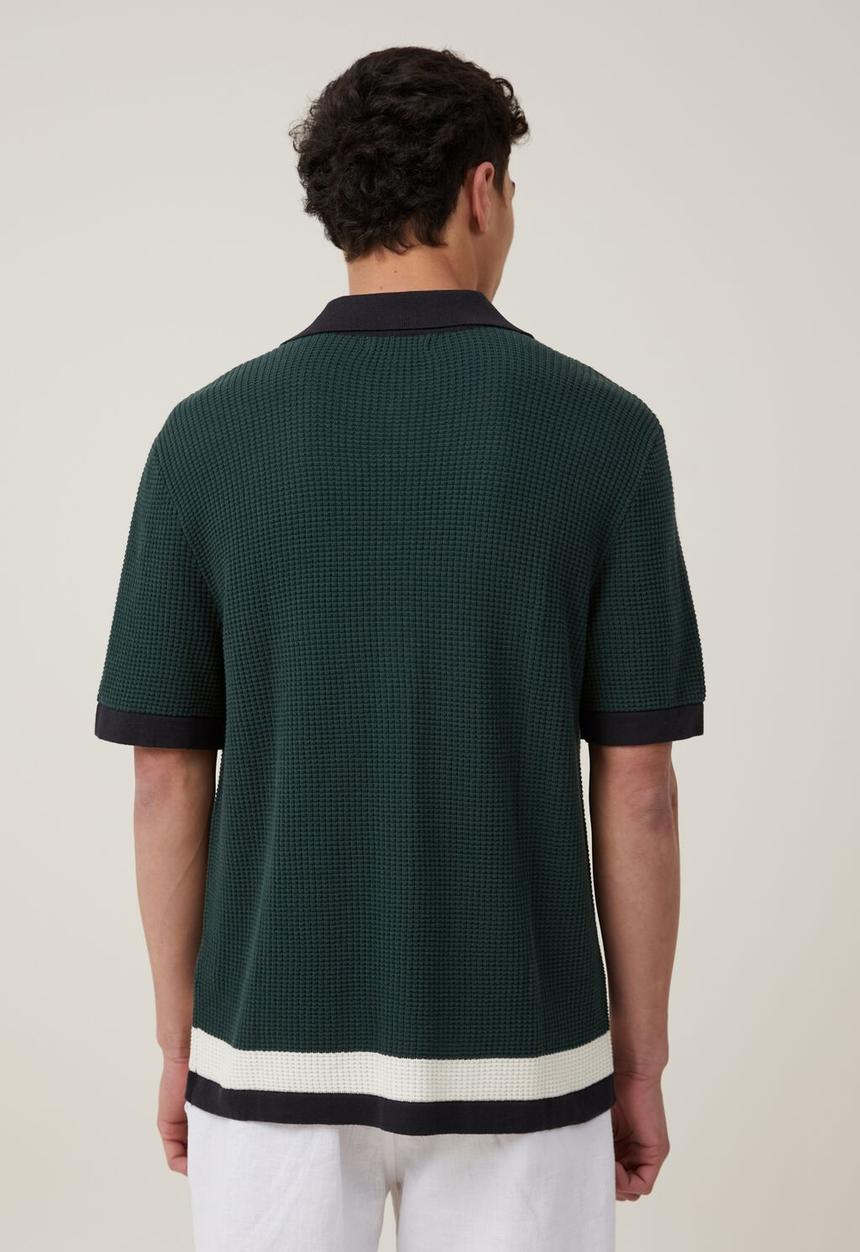 Cotton On - Pablo short sleeve shirt - green border