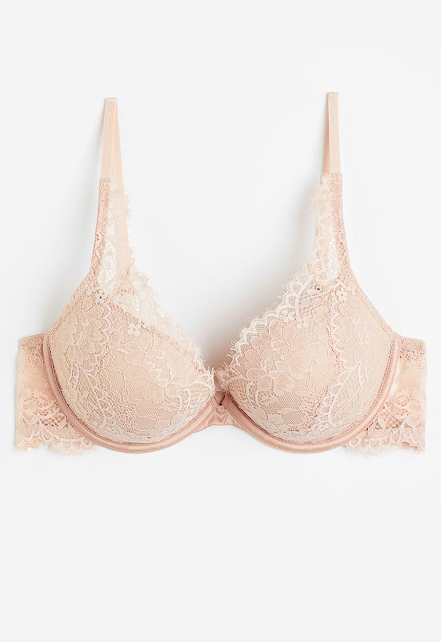 H&M - Lace super push-up bra - beige