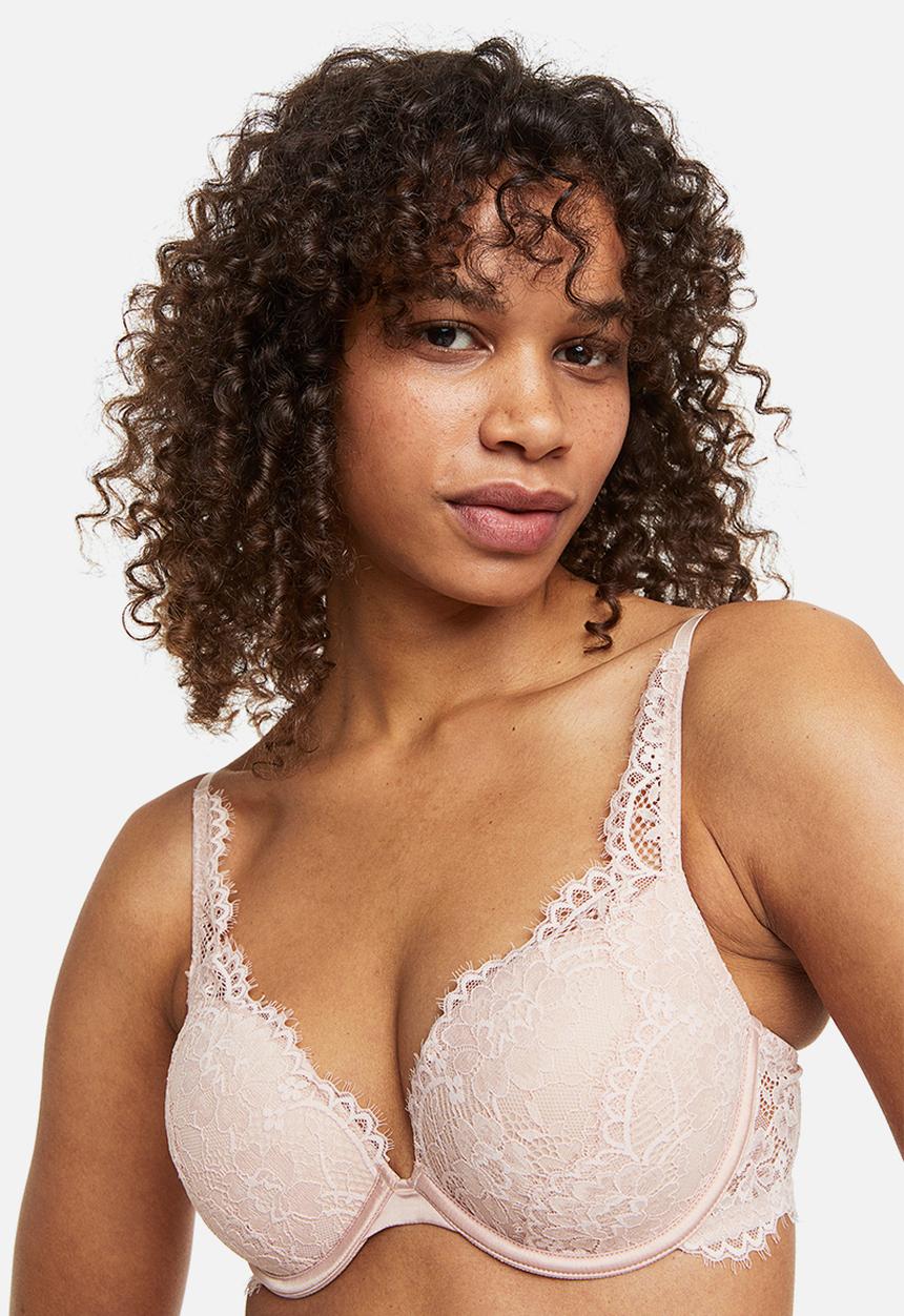 H&M - Lace super push-up bra - beige