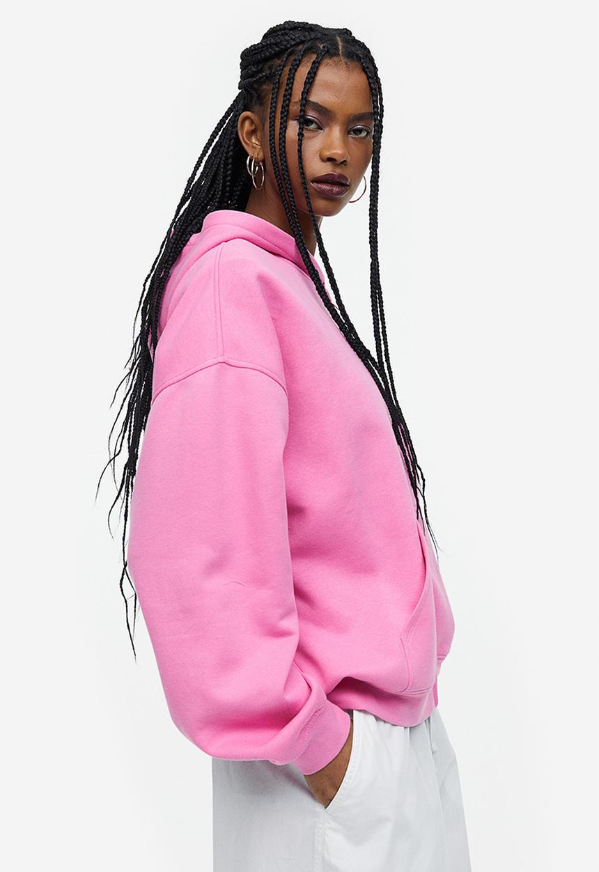 H&M - Oversized zip-through hoodie - pink