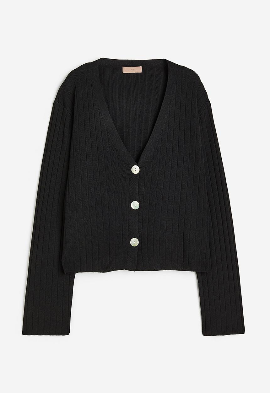 H&M - Rib-knit cardigan - black