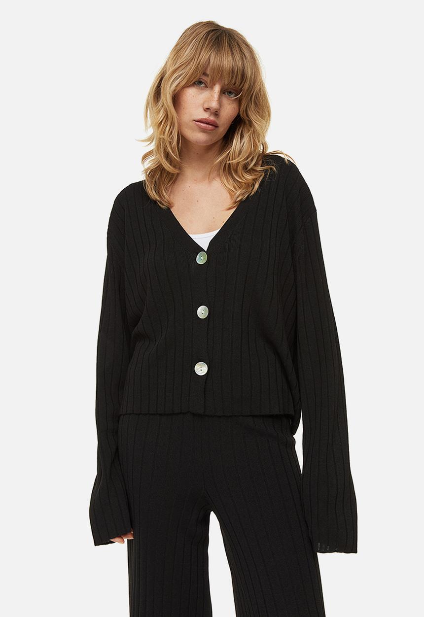 H&M - Rib-knit cardigan - black