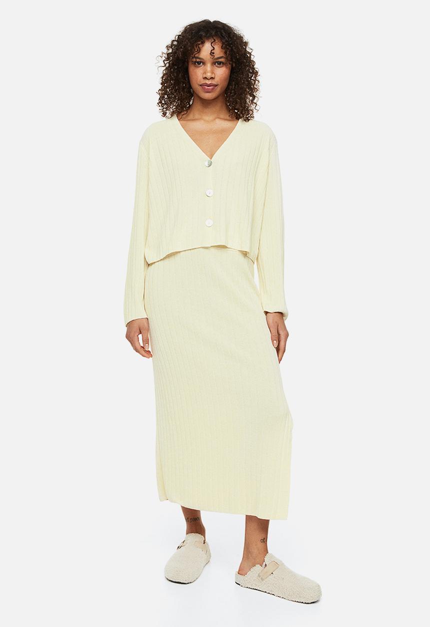 H&M - Rib-knit cardigan - light beige 