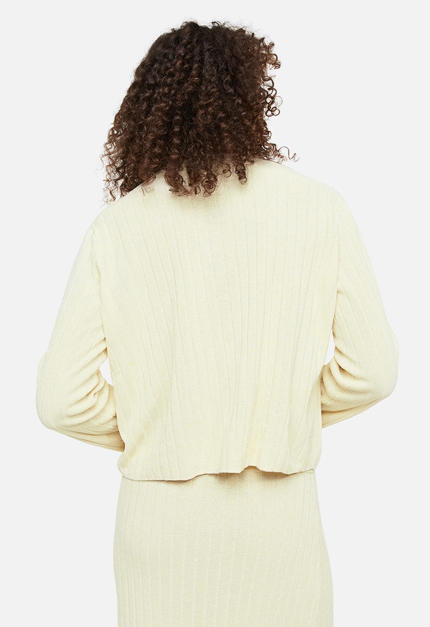 H&M - Rib-knit cardigan - light beige 