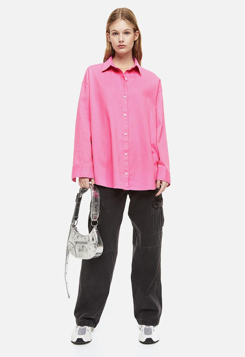 H&M - Oversized cotton overshirt - pink