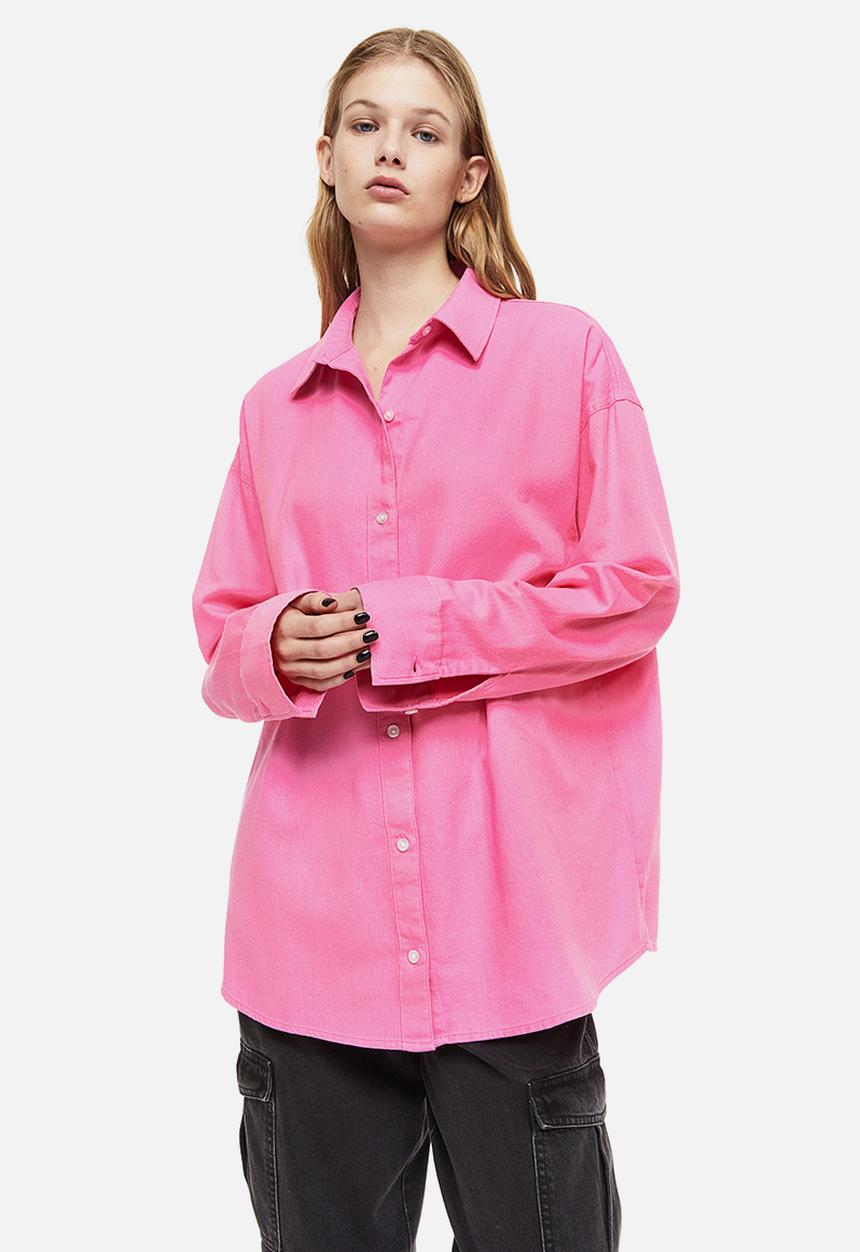 H&M - Oversized cotton overshirt - pink