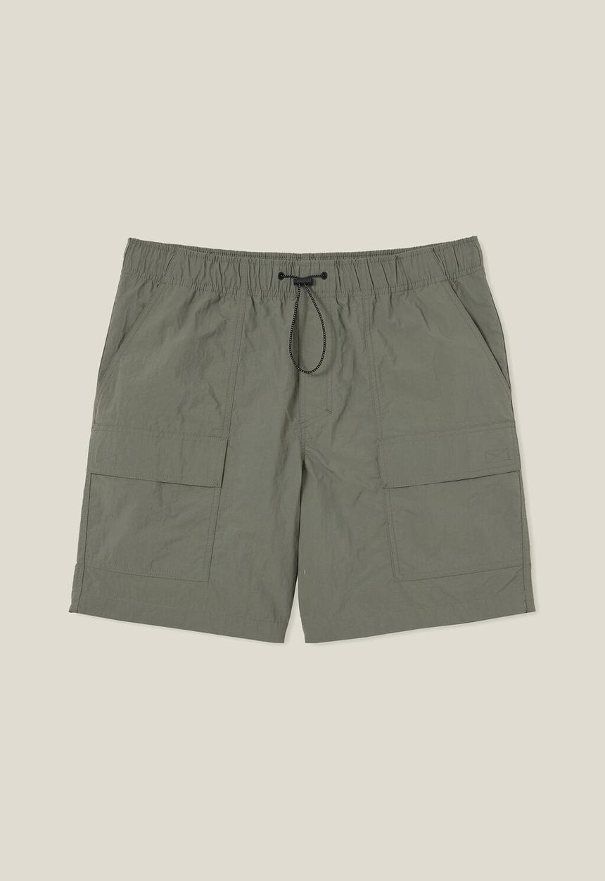 Cotton On - Parachute utility short - steel green utility