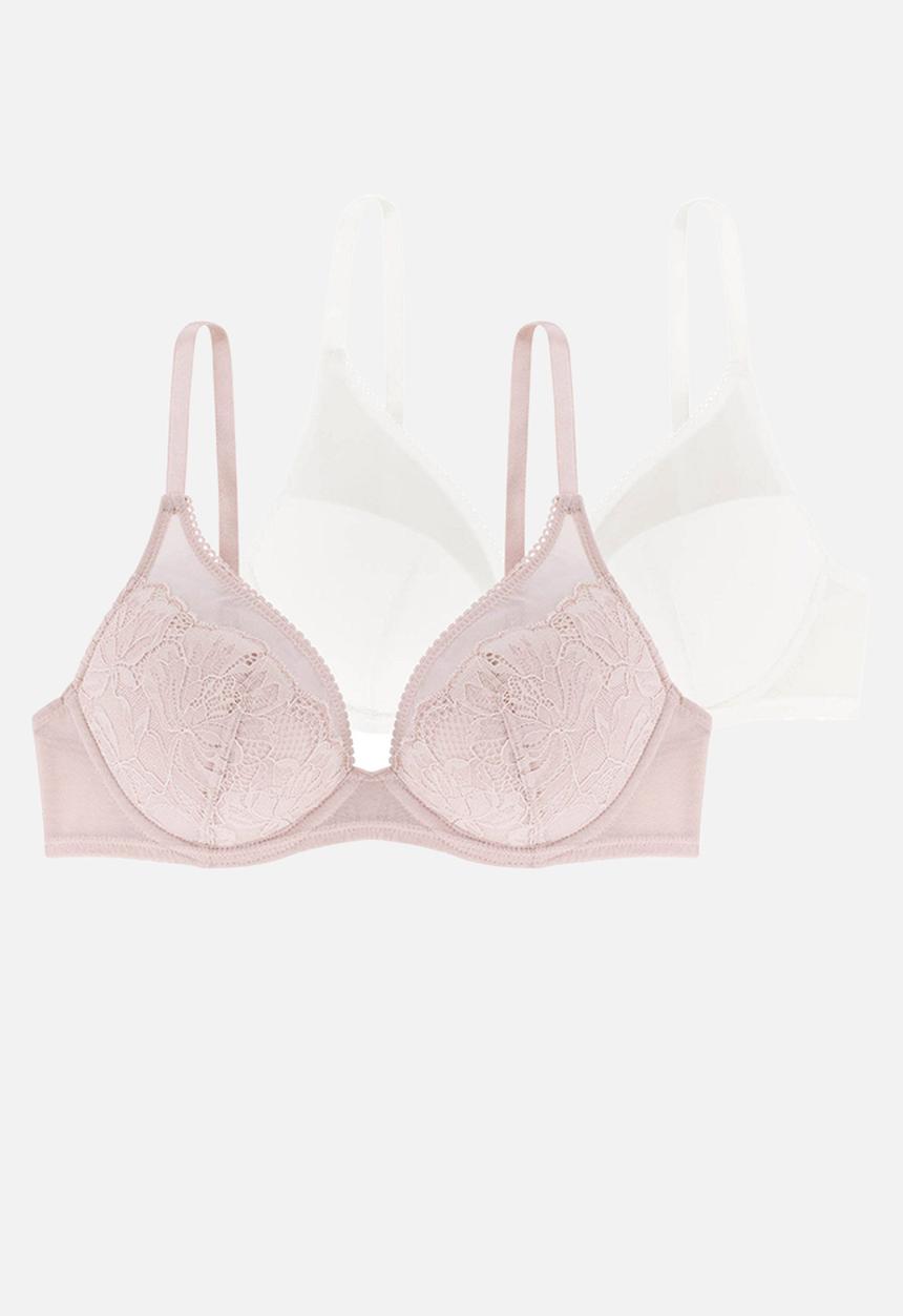 DORINA - Clarise 2 pack plunge - pink/ivory
