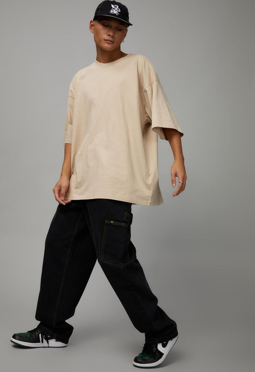 Factorie - Half half baggy painter jean - black stone