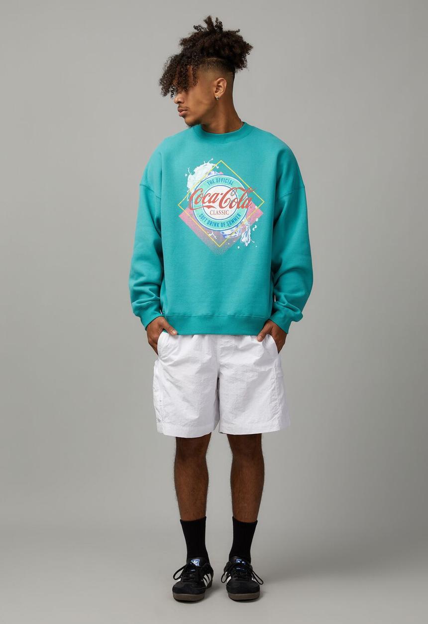 Factorie - Oversized coca cola crew - lcn coktTeal / coca cola splash