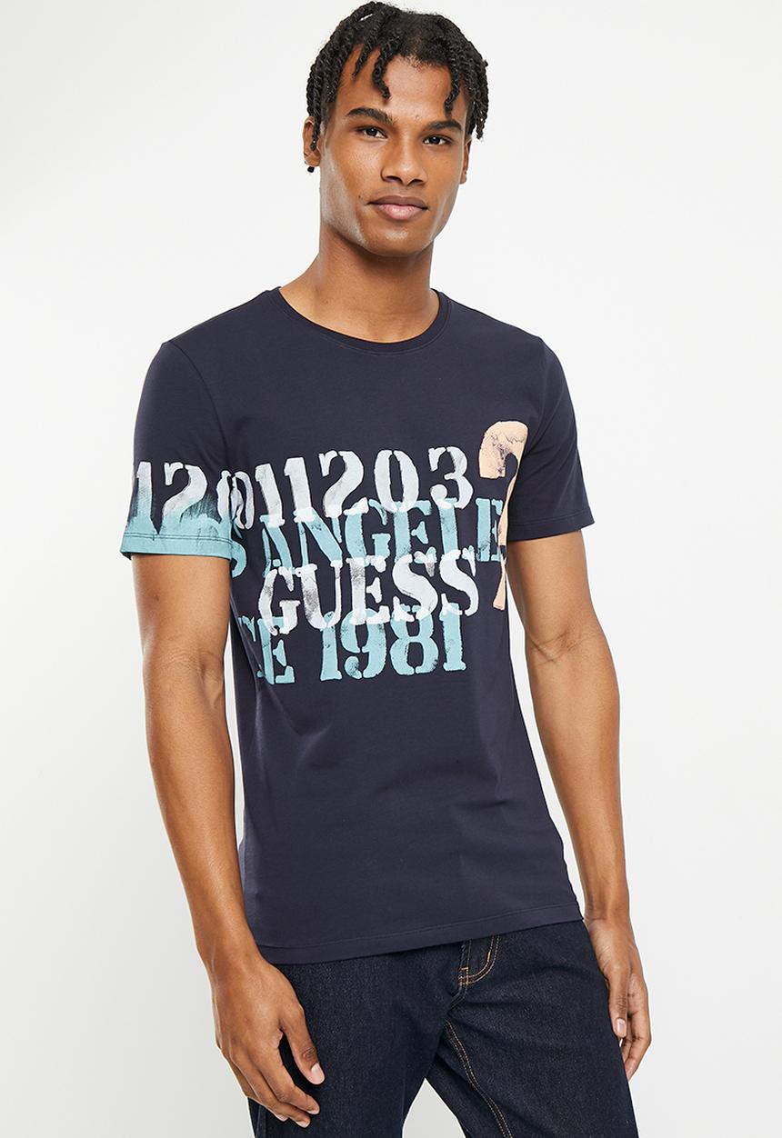 GUESS - Short sleeve cn 1203 Guess tee - smart blue