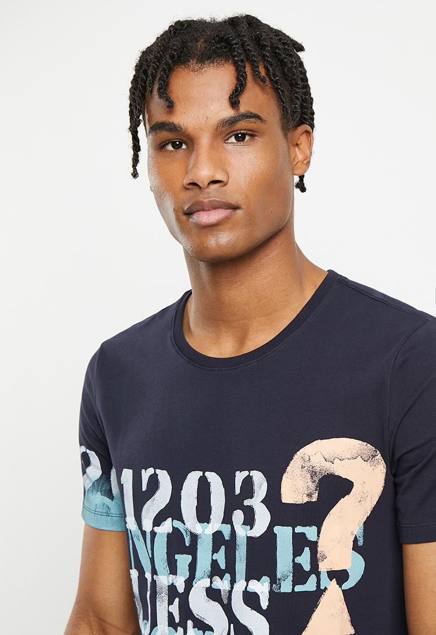 GUESS - Short sleeve cn 1203 Guess tee - smart blue