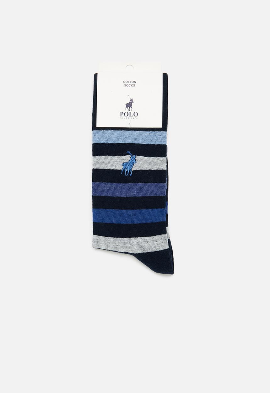 POLO - Multi stripe anklets - navy