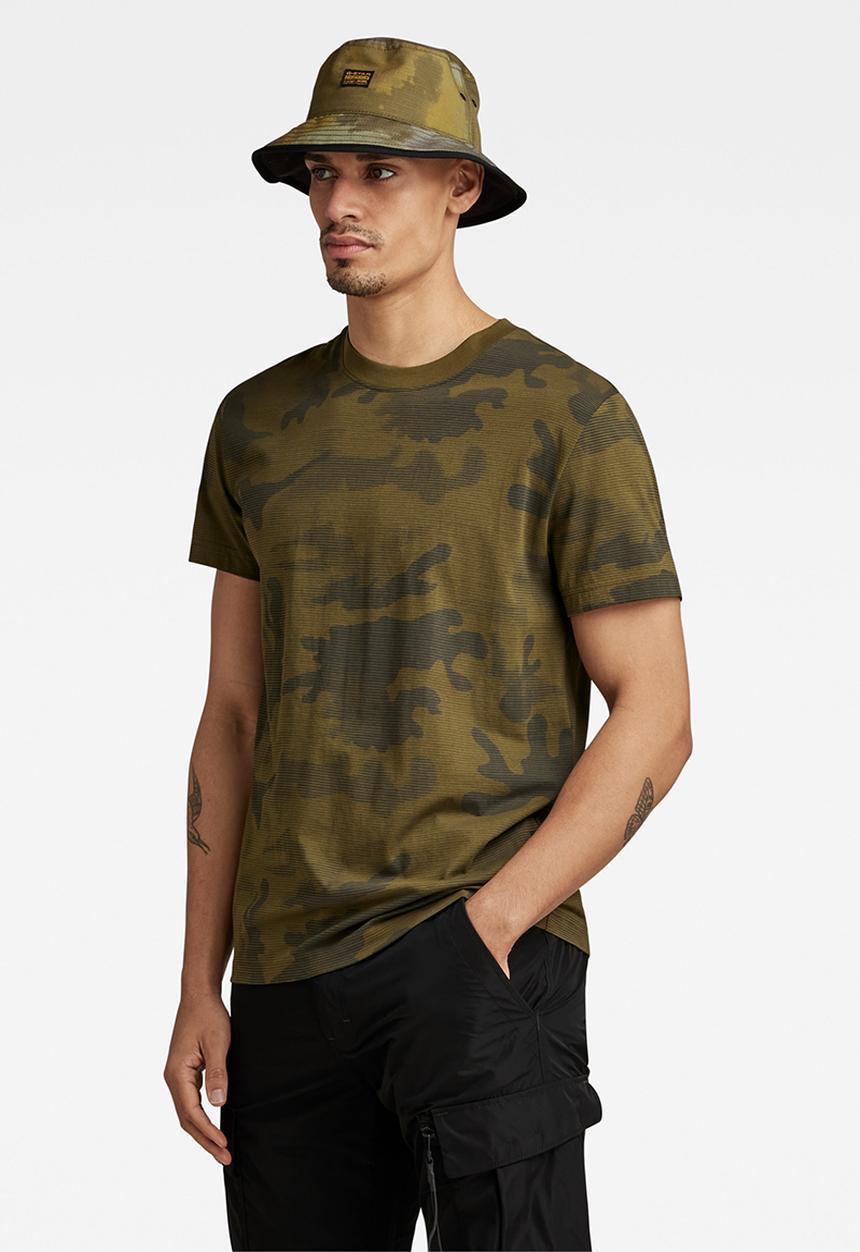 G-STAR - Line camo ao r t compact jersey o ao - dark olive line camo