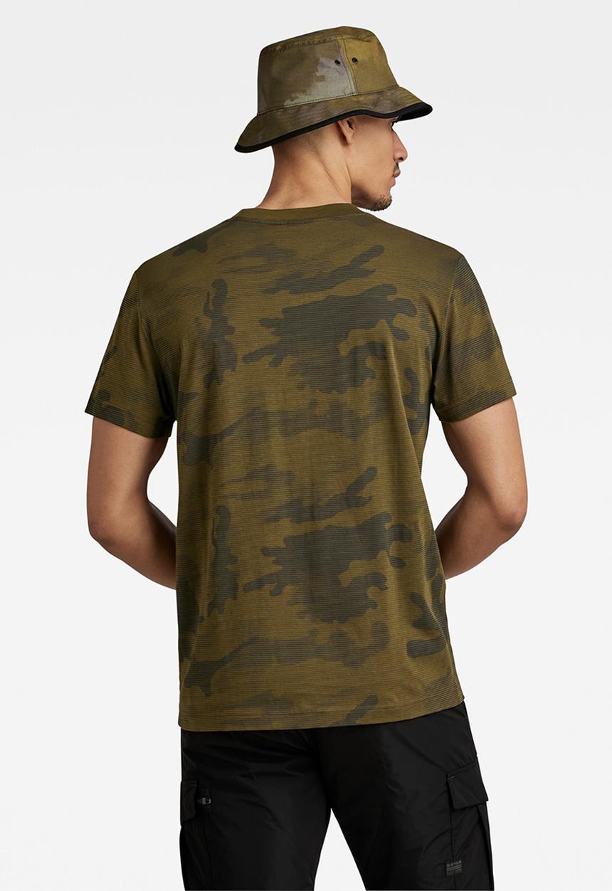 G-STAR - Line camo ao r t compact jersey o ao - dark olive line camo