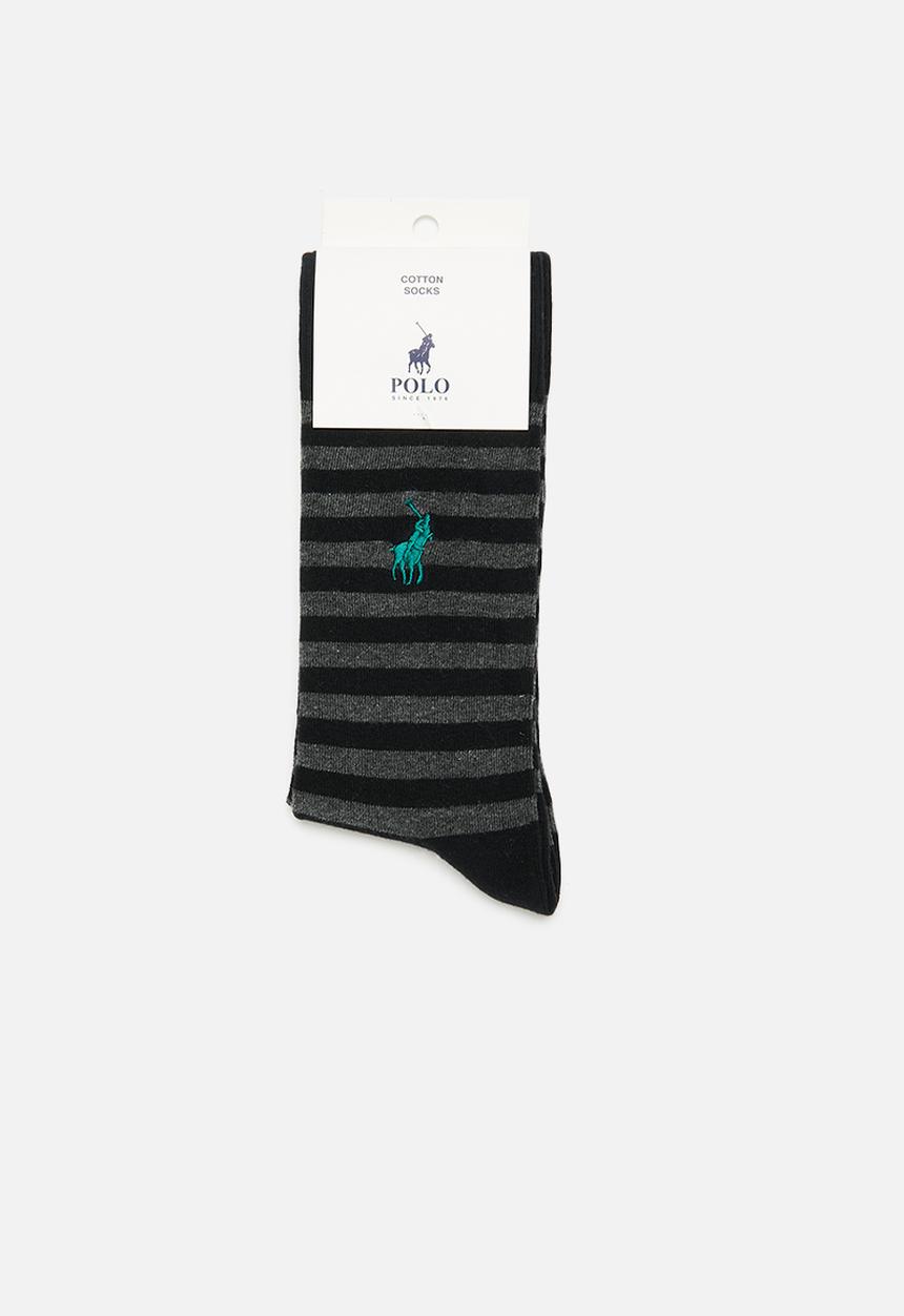 POLO - Thick stripe anklets - black