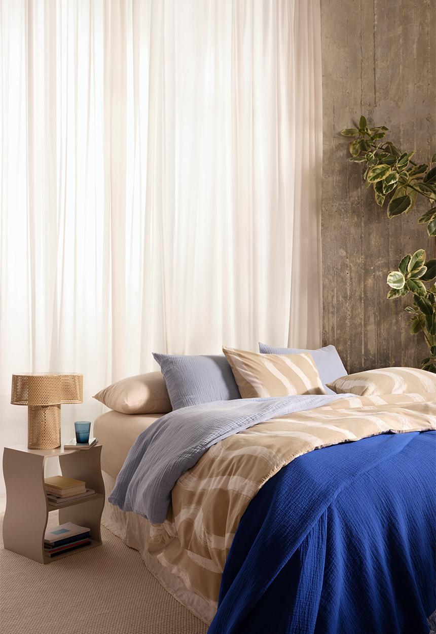 H&M - Muslin double/king duvet cover set - light blue 