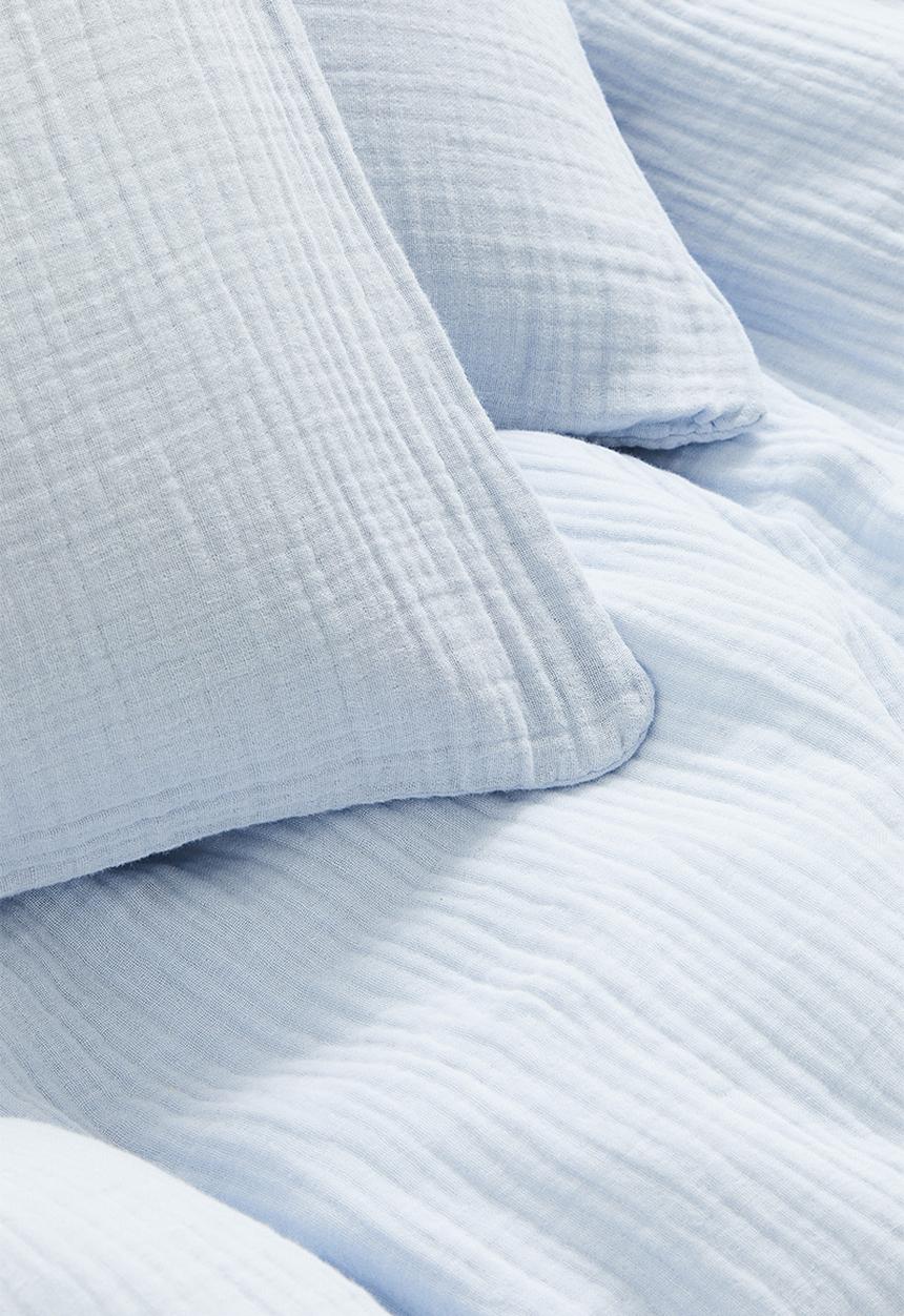 H&M - Muslin double/king duvet cover set - light blue 