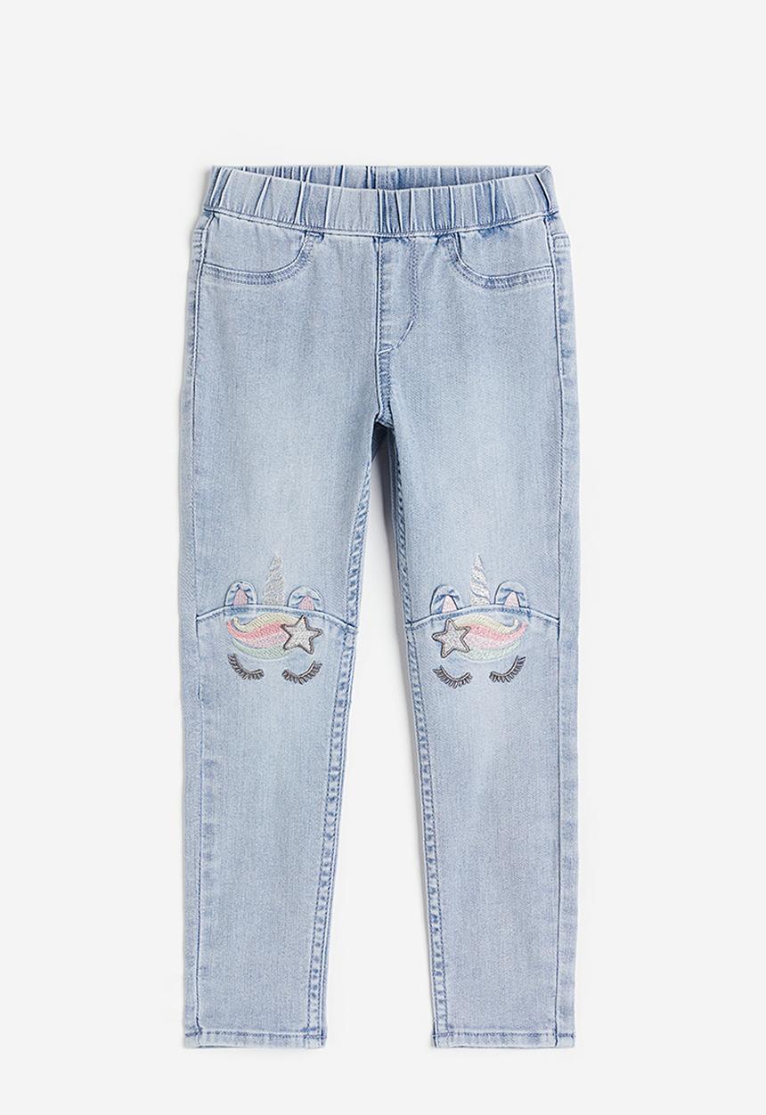 H&M - Denim leggings - light denim blue/unicorn