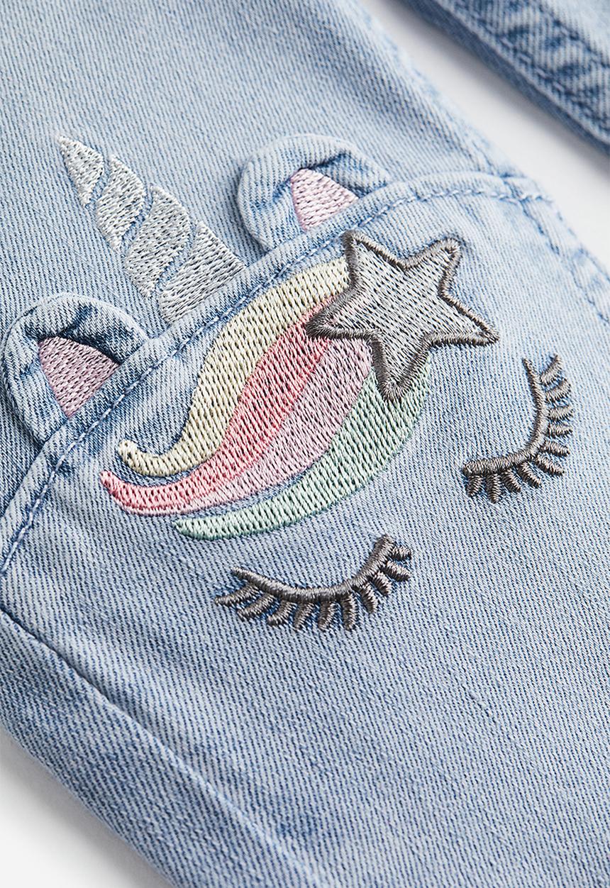 H&M - Denim leggings - light denim blue/unicorn