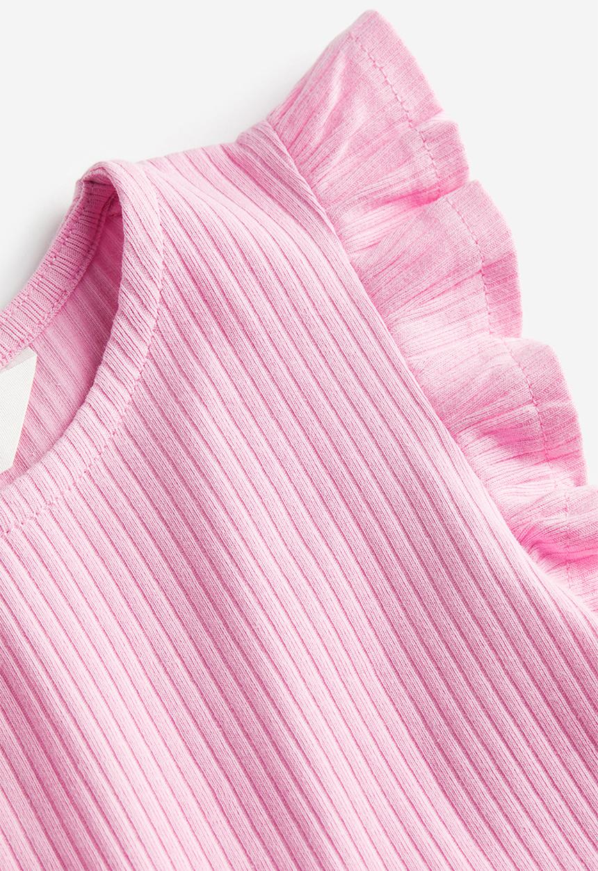 H&M - Ribbed jersey dress - light pink