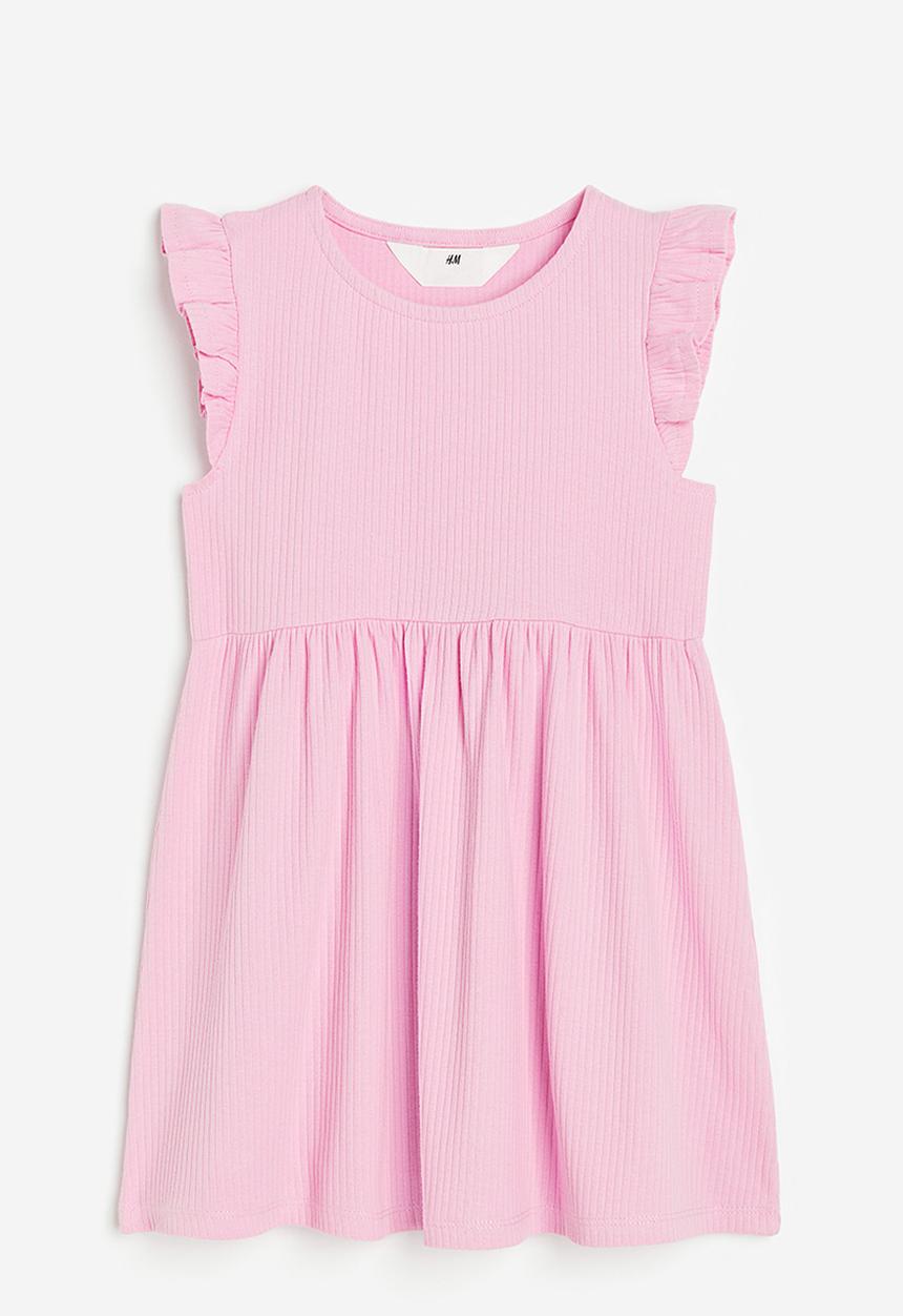 H&M - Ribbed jersey dress - light pink