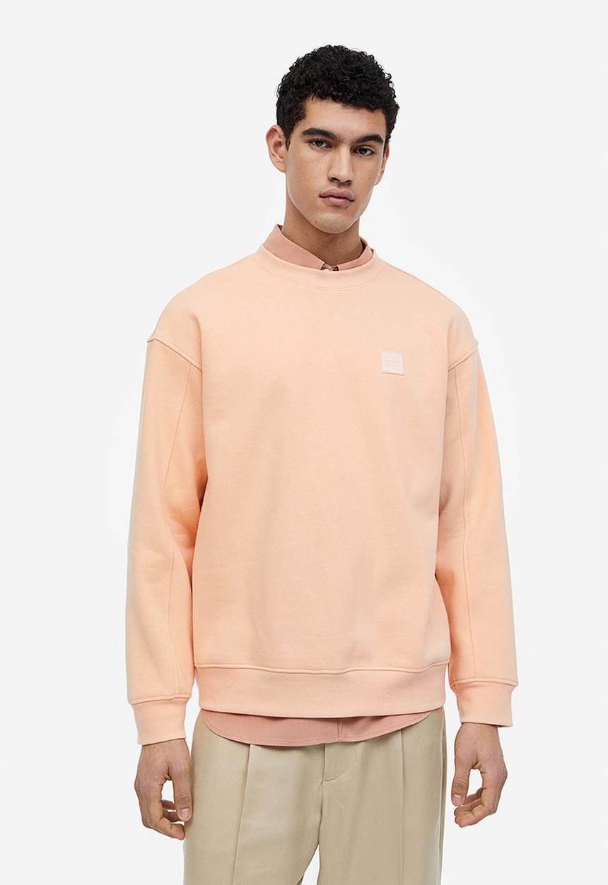 H&M - Relaxed fit appliquéd sweatshirt - apricot 