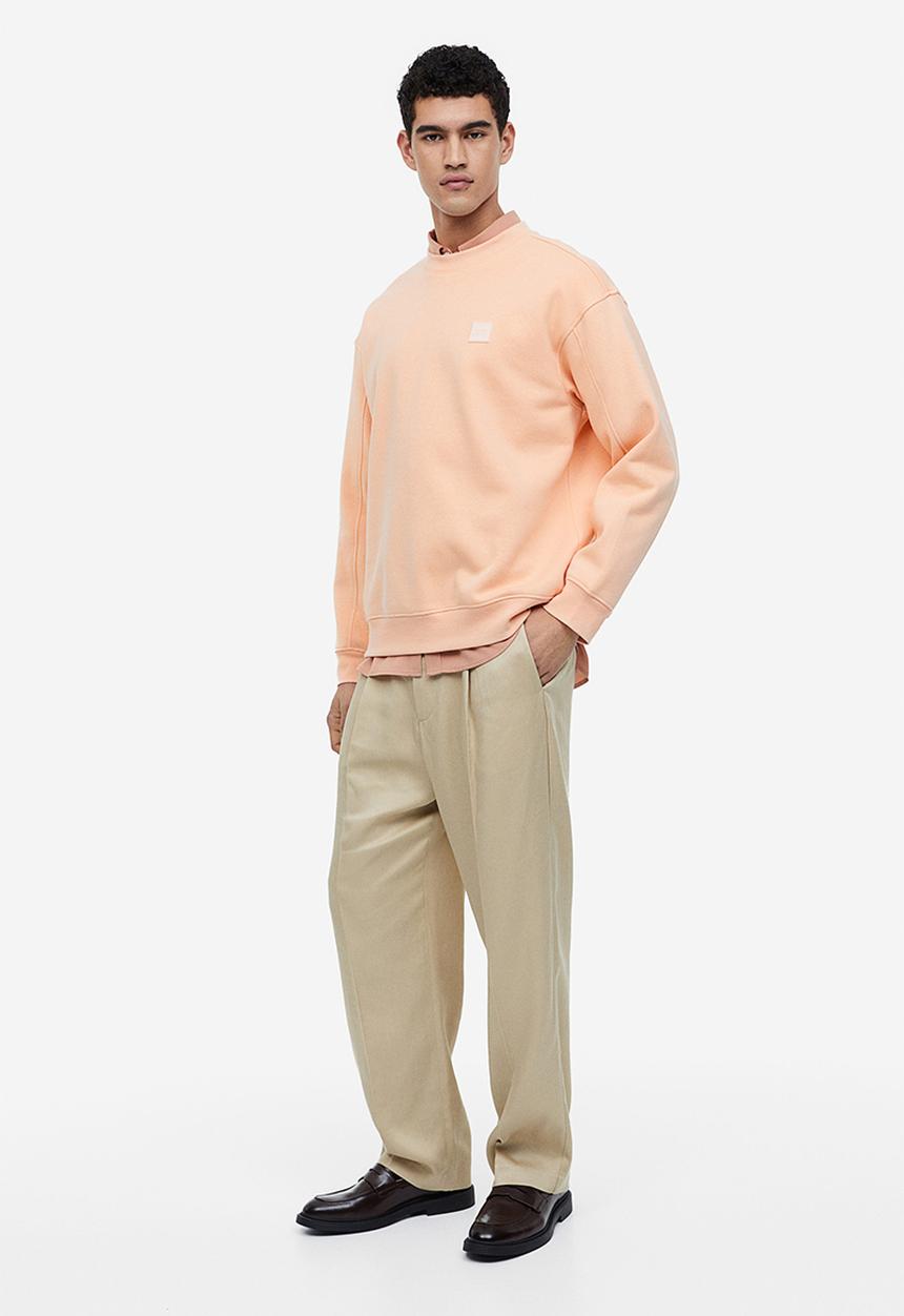 H&M - Relaxed fit appliquéd sweatshirt - apricot 