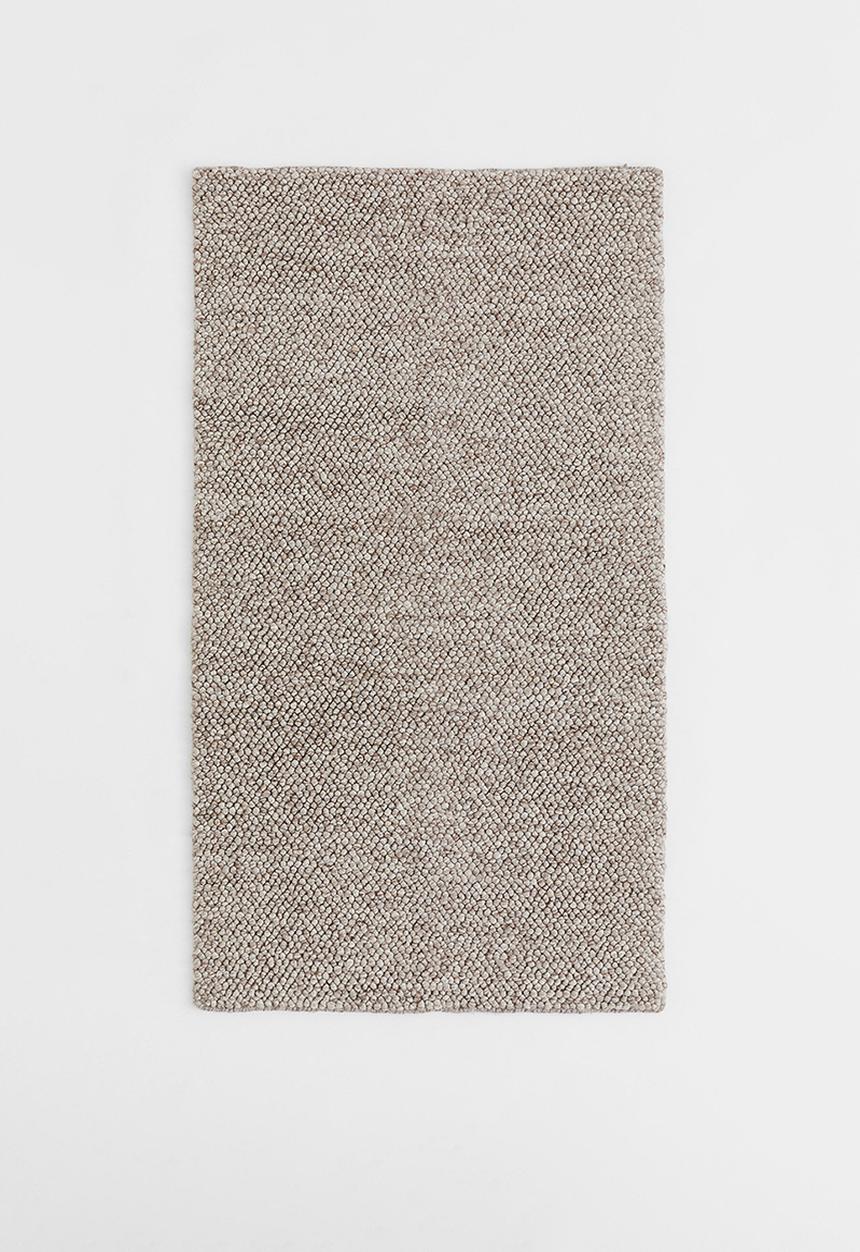H&M - Textured-weave wool-blend rug - brown marl