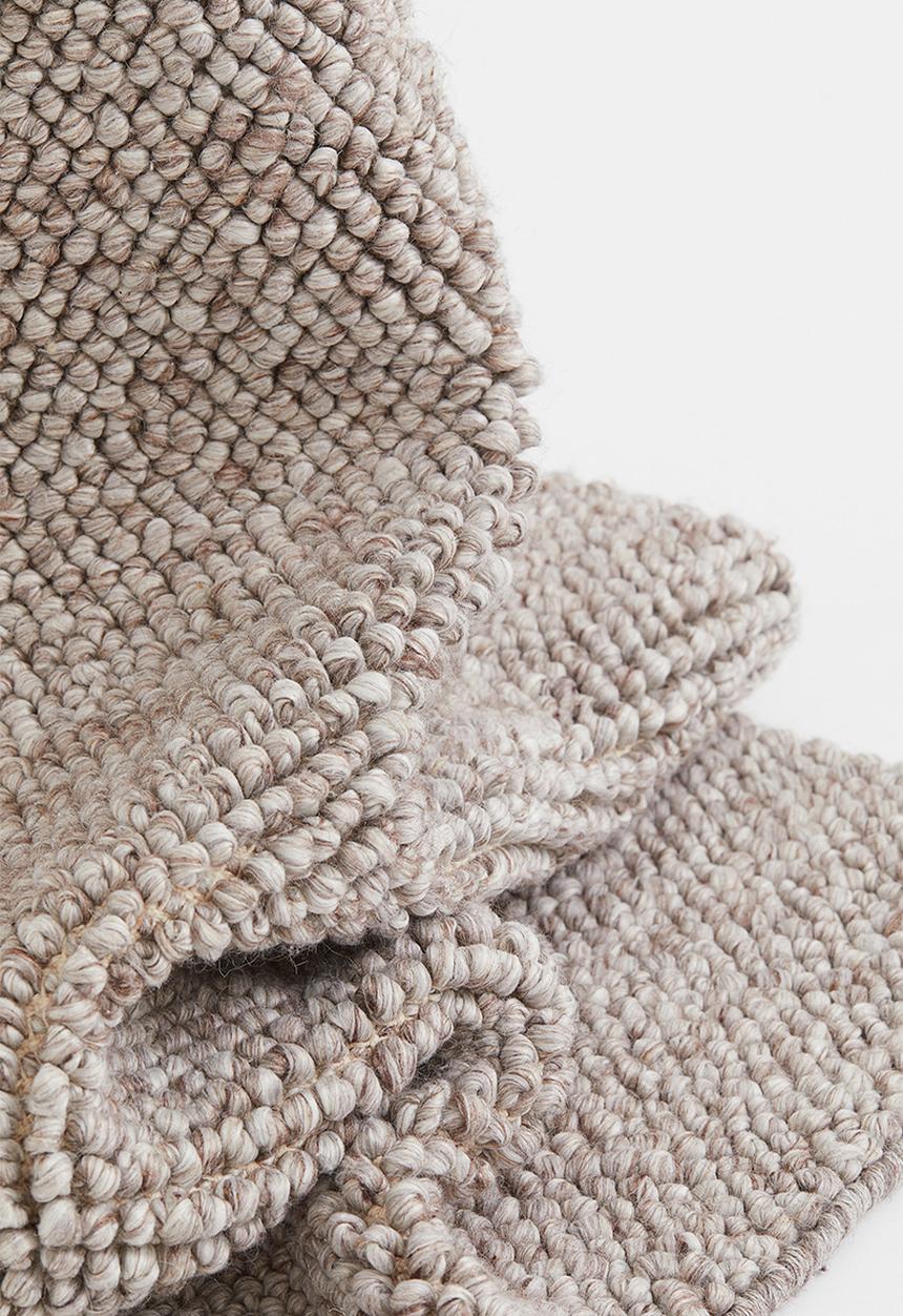 H&M - Textured-weave wool-blend rug - brown marl