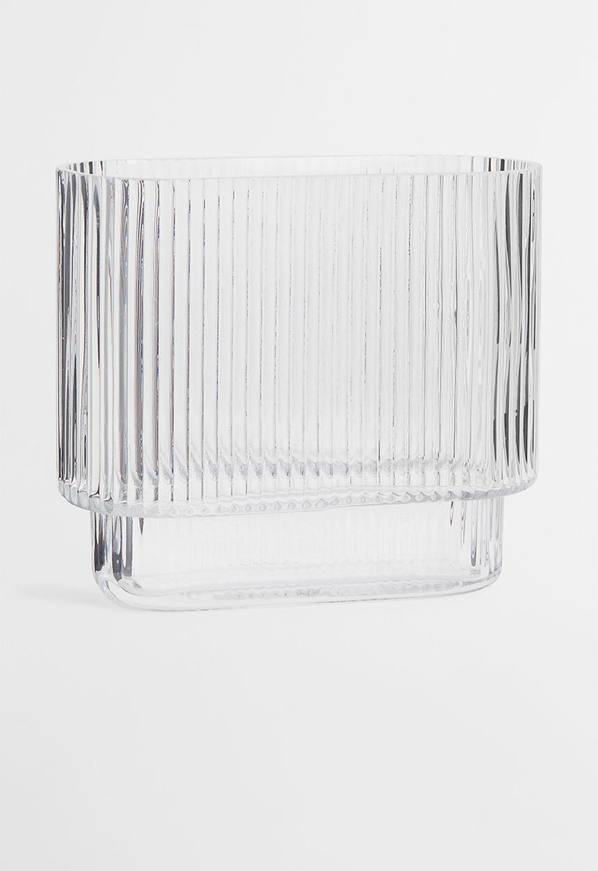 H&M - Oval glass vase - transparent