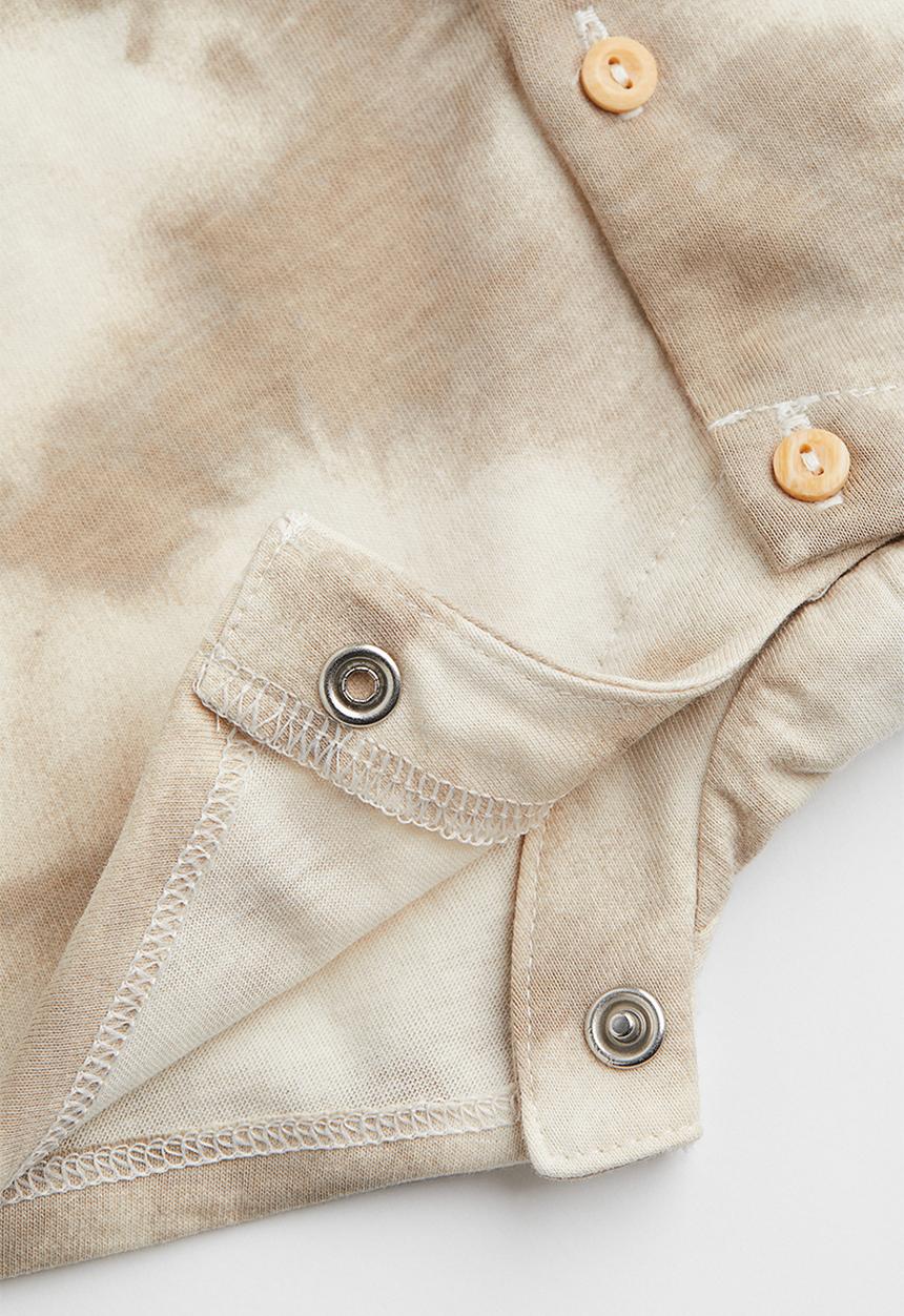 H&M - Cotton romper suit - beige/tie-dye 