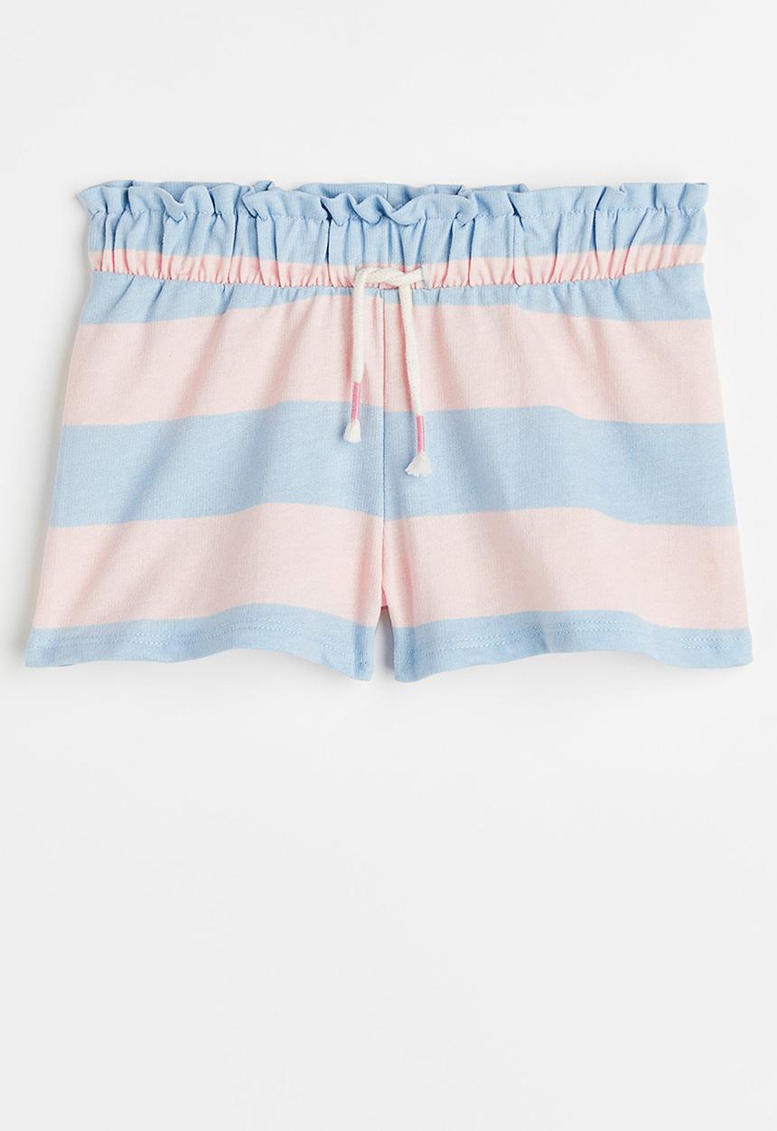 H&M - Cotton pull-on shorts - light blue/striped