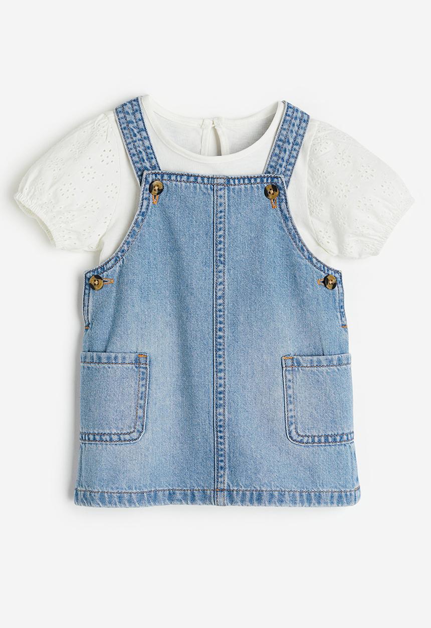 H&M - 2-Piece cotton set - white/denim blue
