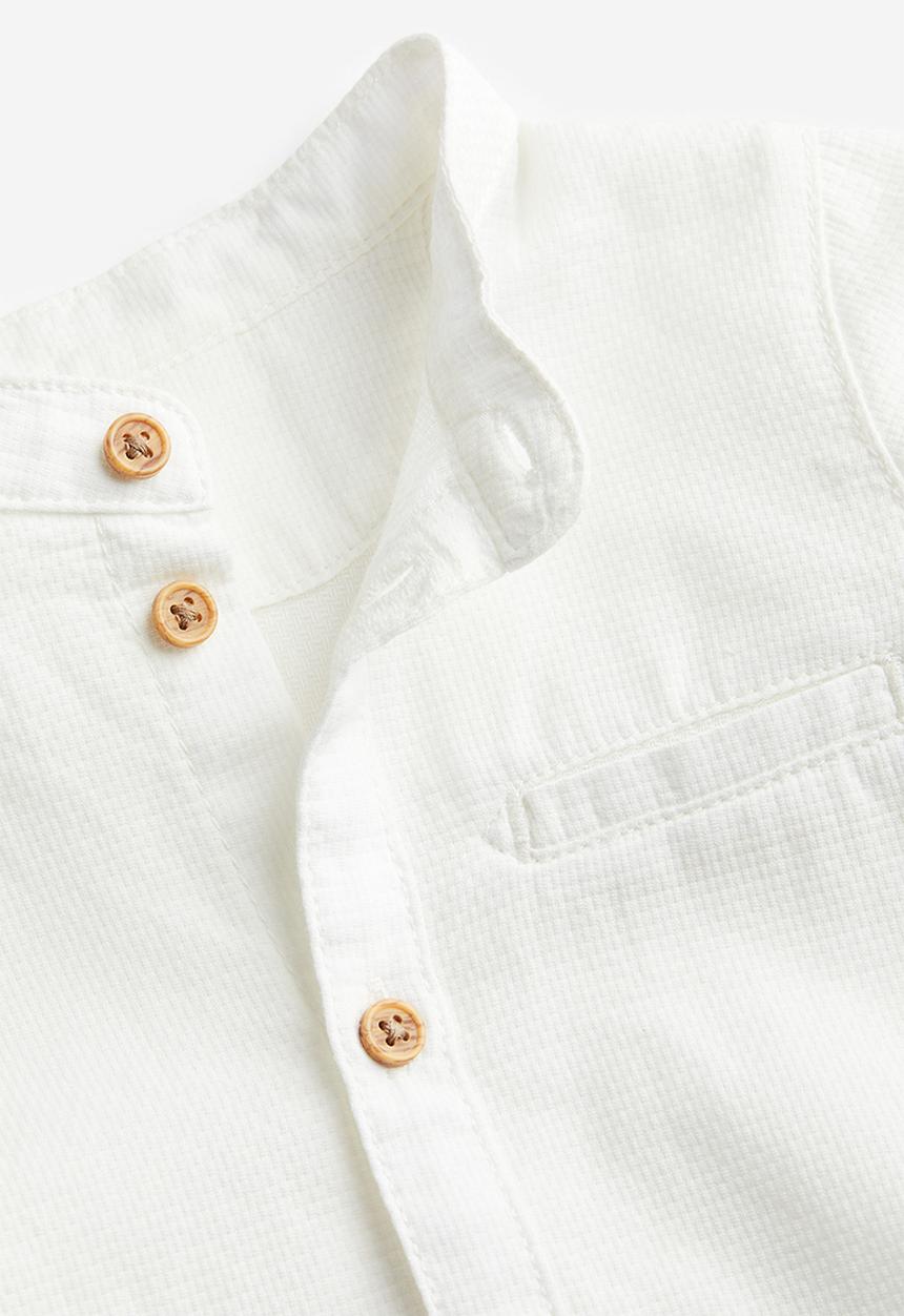 H&M - 2-Piece shirt and trousers set - white/navy blue 