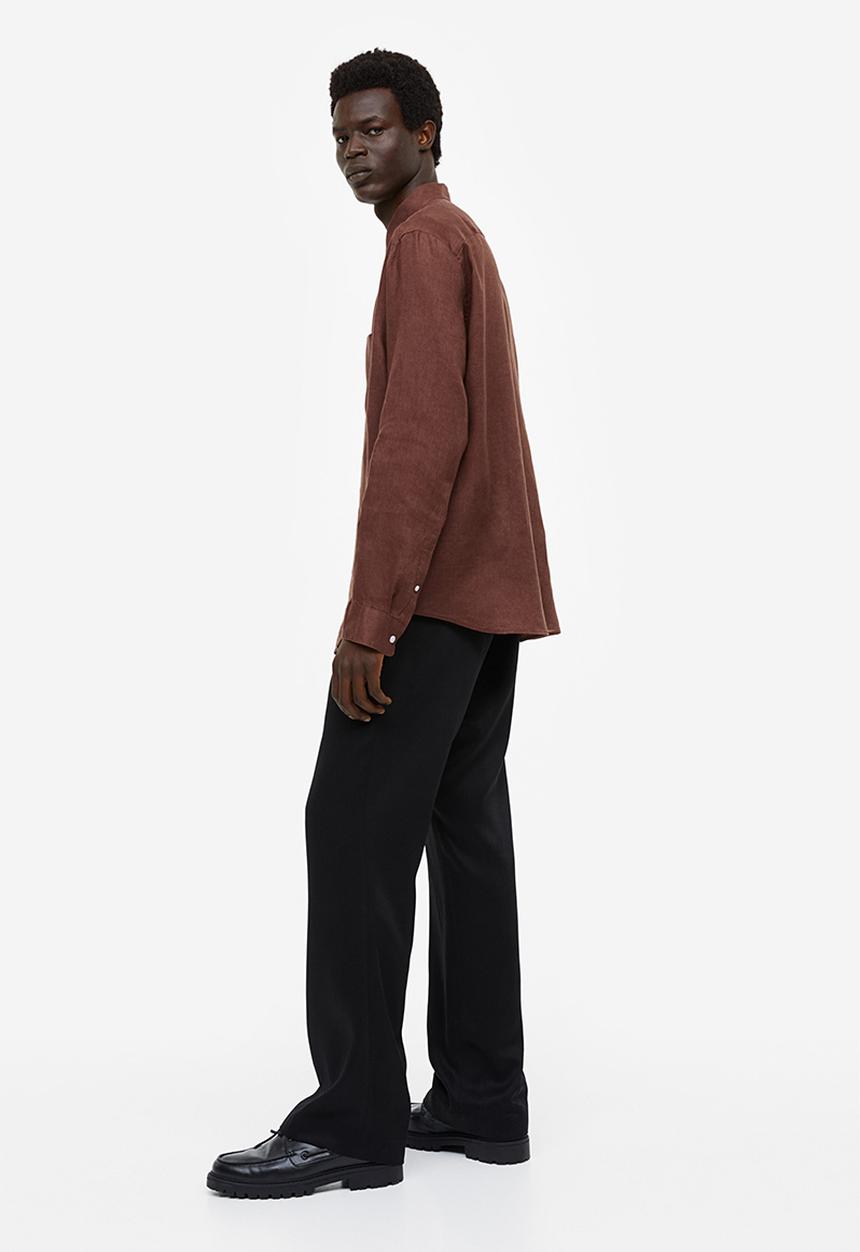 H&M - Regular fit linen shirt - brown 