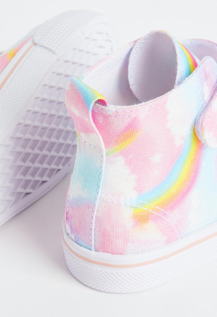 H&M - Canvas hi-top trainers - light pink/rainbows