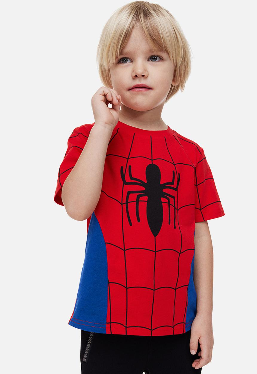H&M - Printed T-shirt - red/spider-man